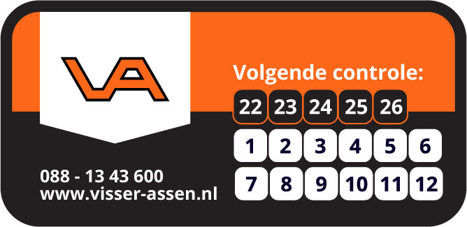 Kalibratiesticker voor onderhoud Visser Assen